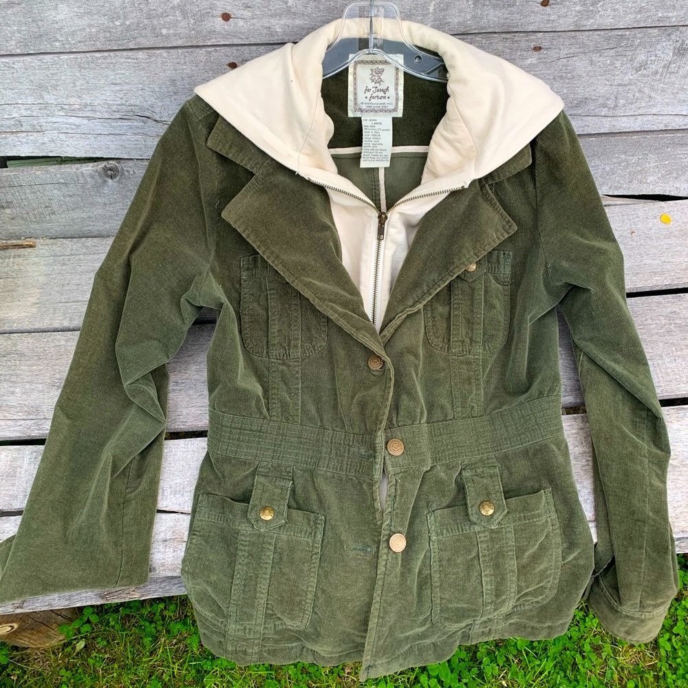 Khaki Green Hooded Jacket